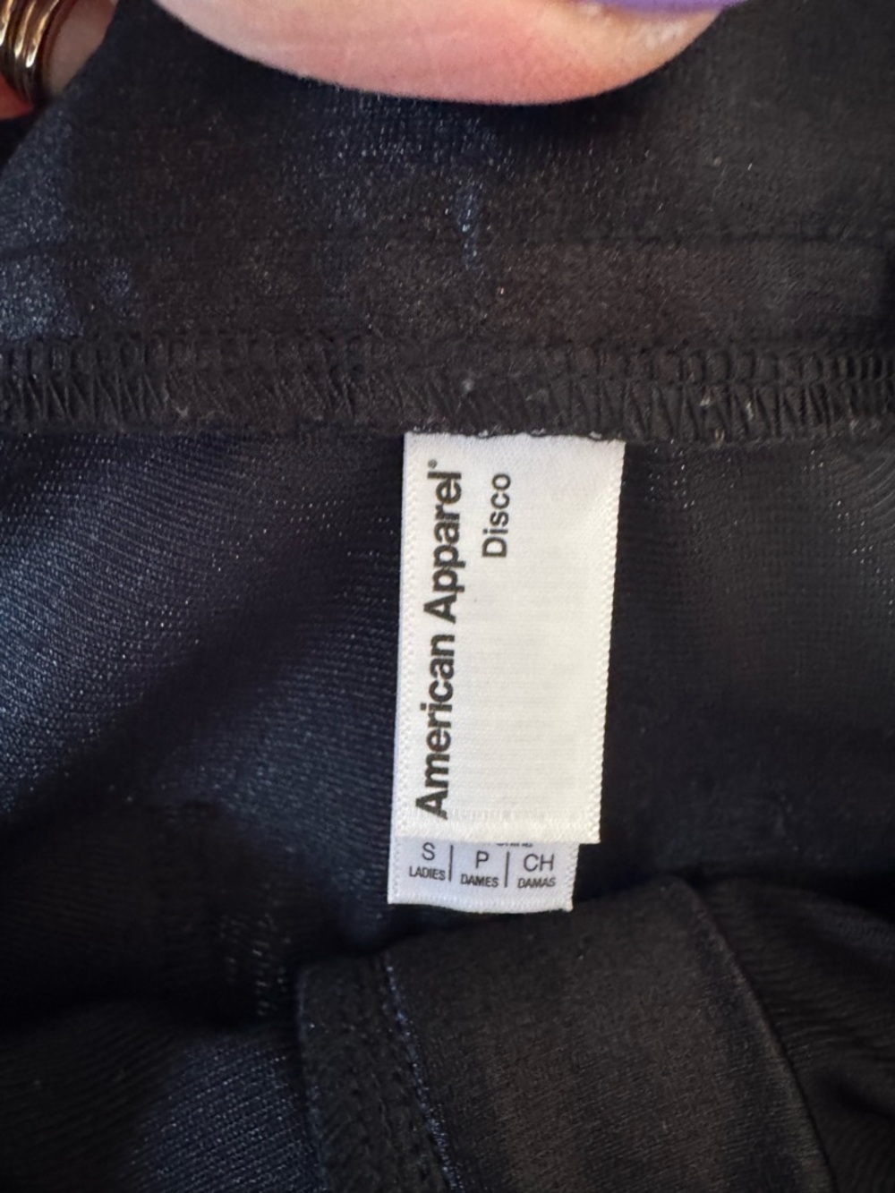 American Apparel Black Disco Leggings - Picture 2 of 9